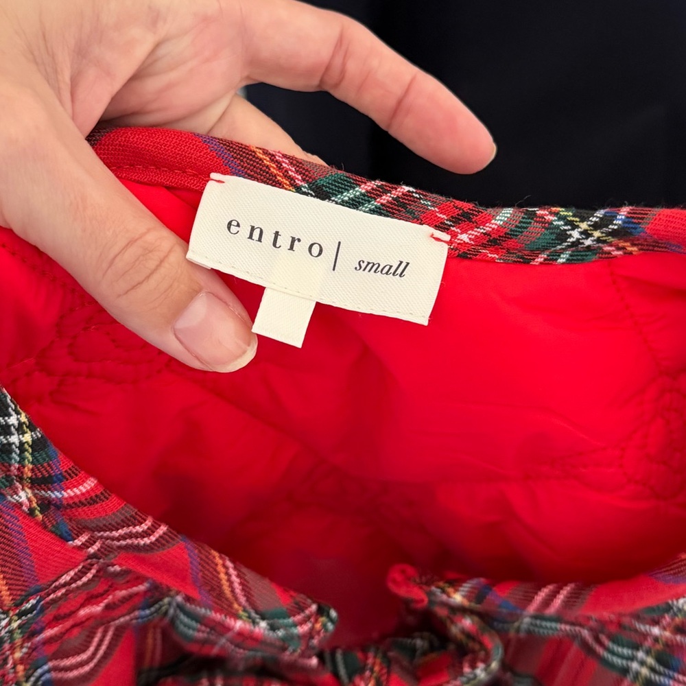 Entro Red Plaid Three Bow Vest Small - Picture 5 of 6